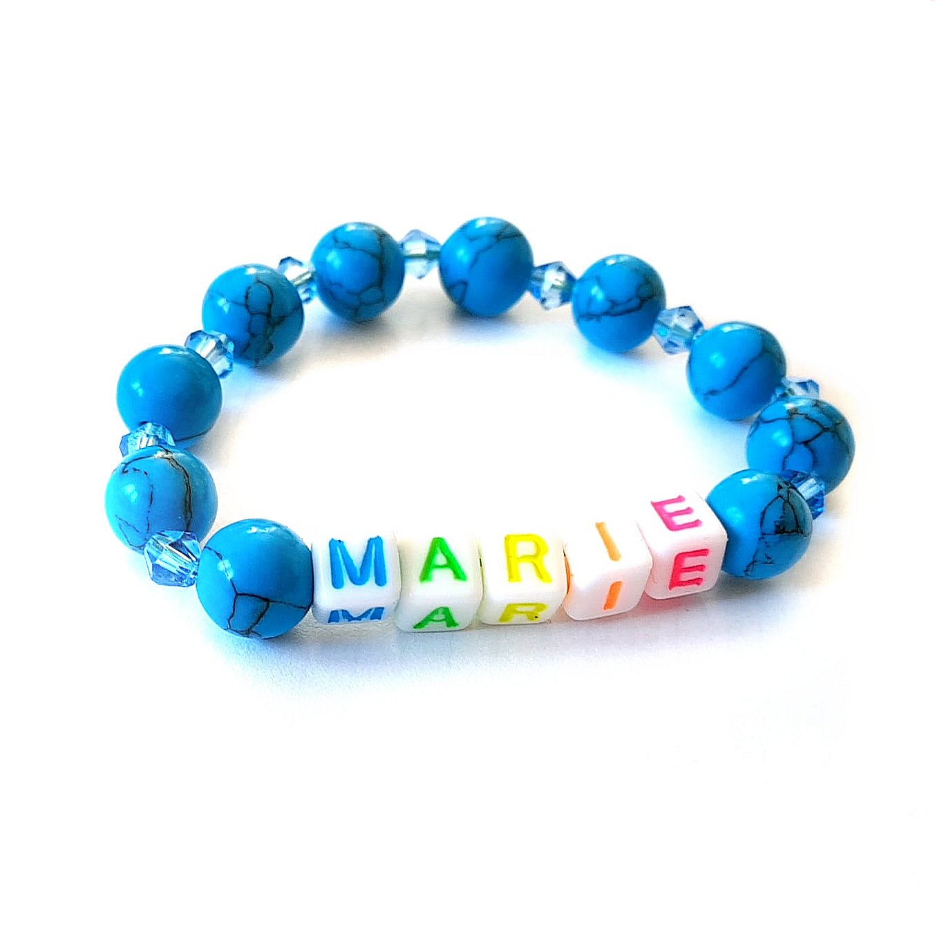 Kinder Bastelset Armband selber machen – MyBeadBox Schmuck DIY Set mit Perlen & Namen – Kreatives Geschenk für Kinder 5-9 Jahre