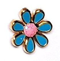 Ohrstecker Blume Gold Edelstahl – Bunte Emaille Ø 10 mm