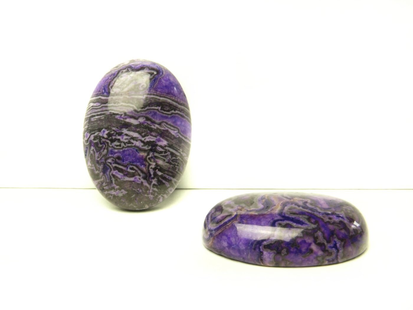 B- WARE - Edelstein Cabochon, Ripple-Jasper, 25 x 18 mm, verschiedene Farben