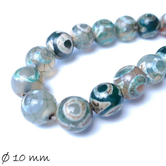 10 Stück Edelstein Perlen, Achat, grün, Ø 10 mm