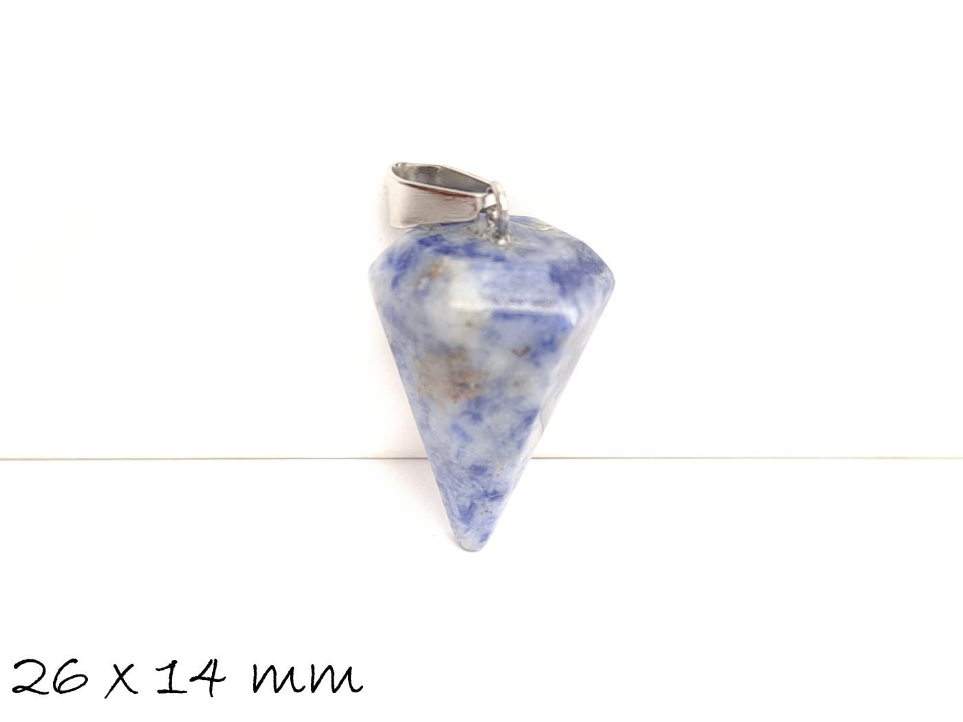 1 Anhänger Edelstein Anhänger, Kegel, Spitze, 26 x 14 mm, verschiedene Sorten