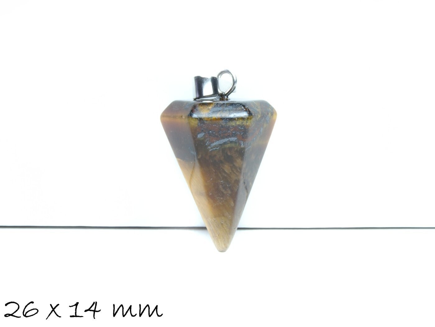 1 Anhänger Edelstein Anhänger, Kegel, Spitze, 26 x 14 mm, verschiedene Sorten