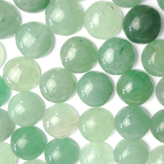 B-Ware - 2 Stück Edelstein Cabochons, grüner Aventurin, 10 mm