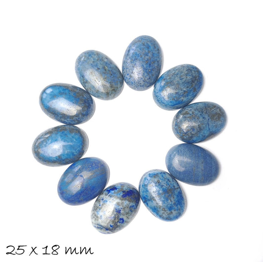 B-Ware - 1 Stück Edelstein Cabochon, Lapis Lazuli, Ø 25 x 18 mm
