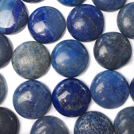 B-Ware - 1 Stück Edelstein Cabochon, Lapis Lazuli, Ø 25 mm