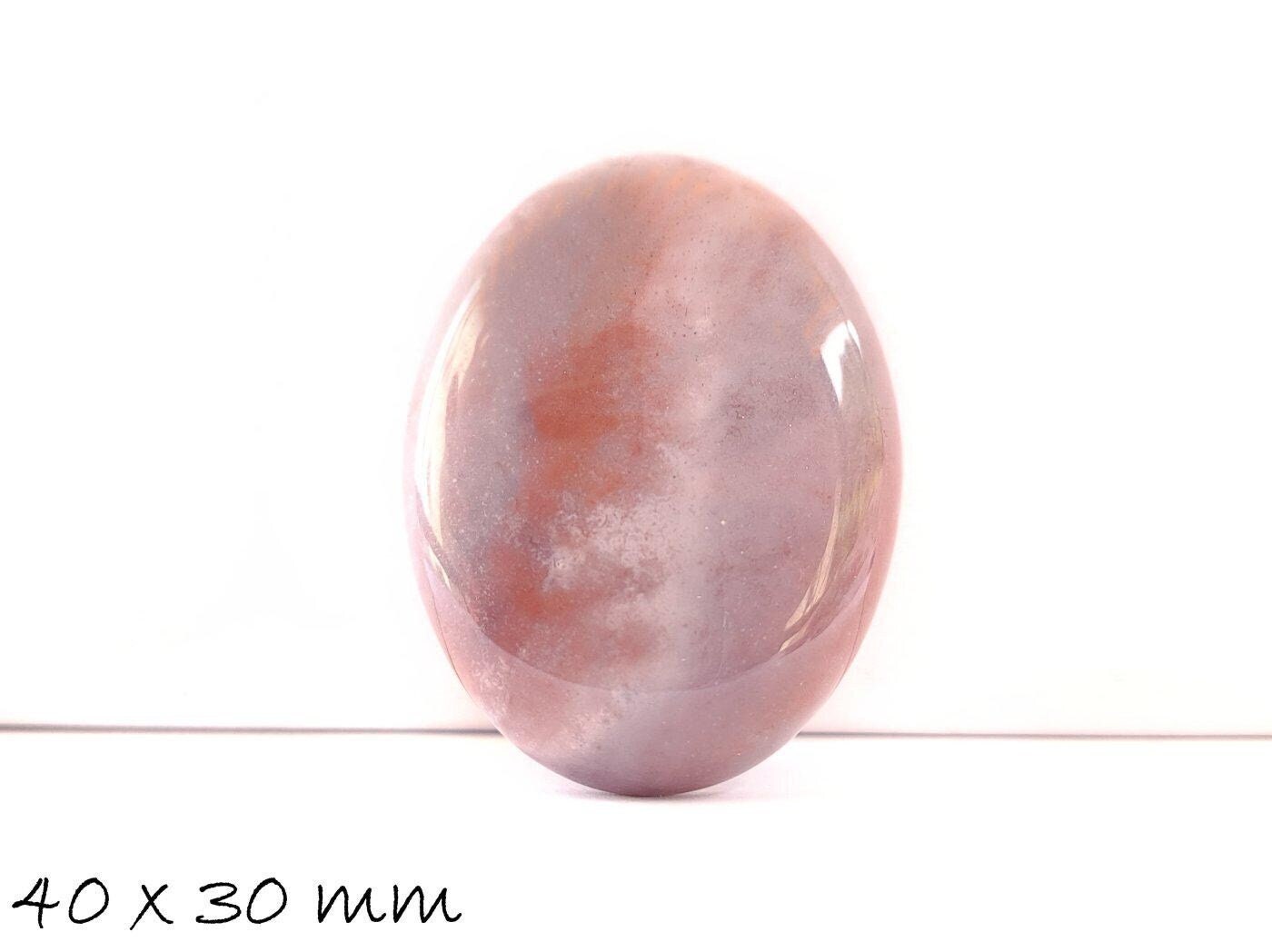 1 Stück ovaler Edelstein Cabochon, Indischer Achat, 40 x 30 mm