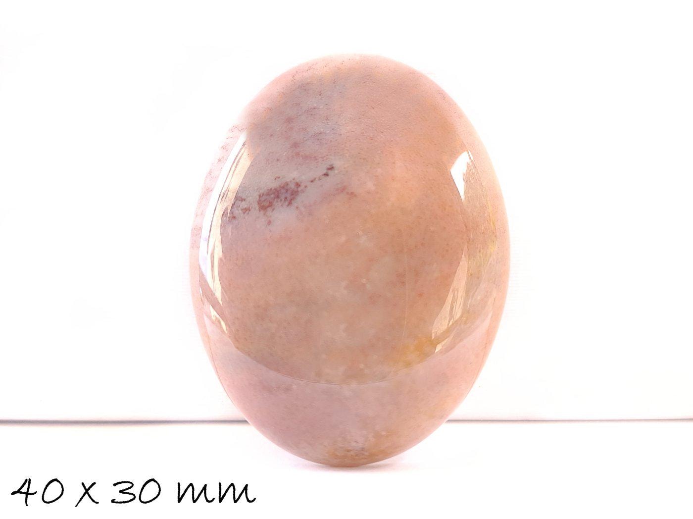 1 Stück ovaler Edelstein Cabochon, Indischer Achat, 40 x 30 mm