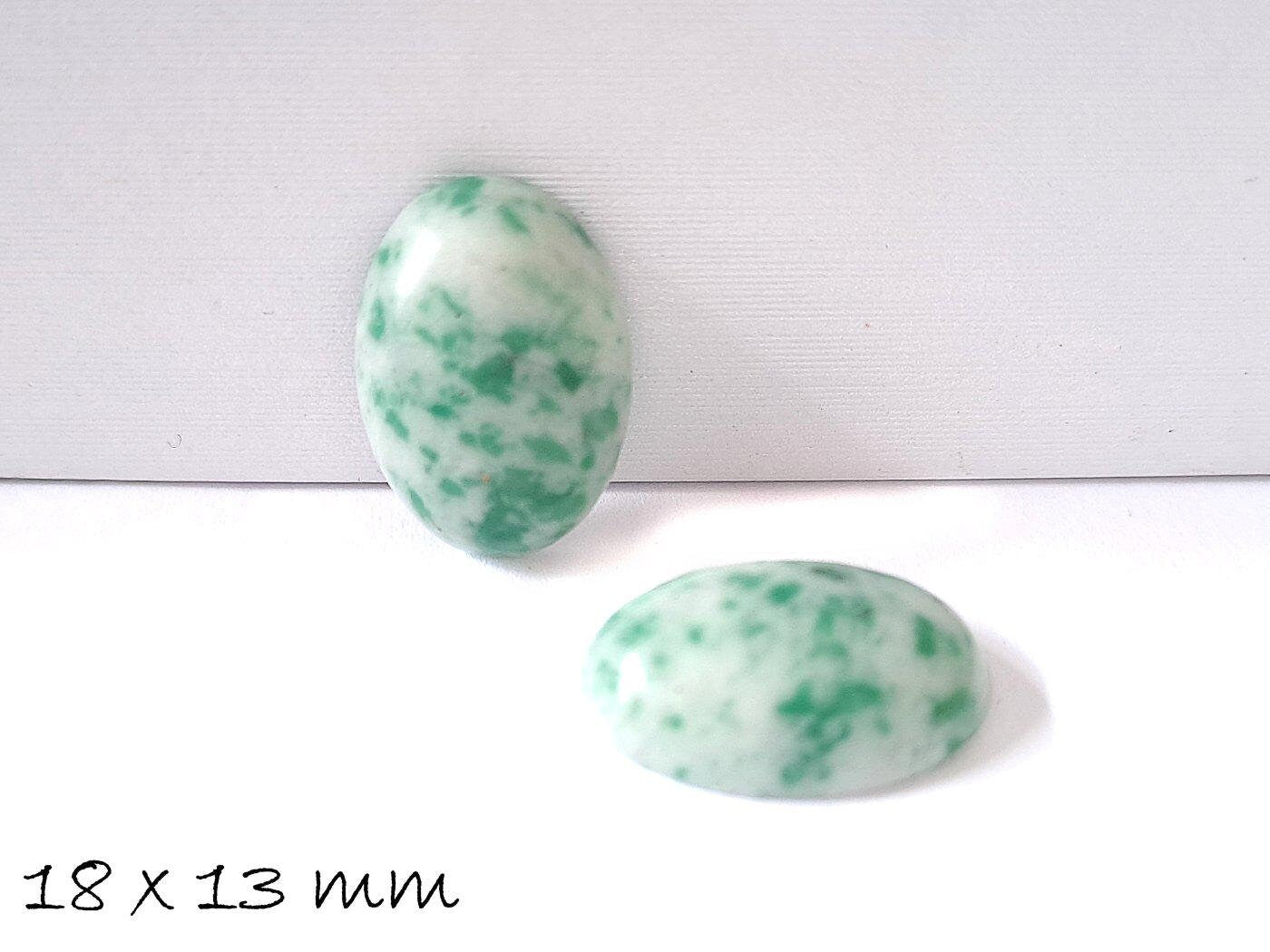 2 Stück Edelstein Cabochons, Baumachat, oval, 18 x 13 mm
