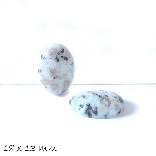 2 Stück Edelstein Cabochons, Sesam Jaspis (Jasper), oval, 18 x 13 mm