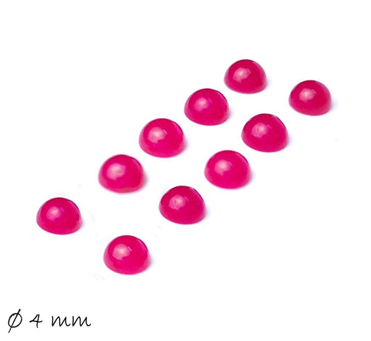 2 Stück Edelstein Cabochons, Jade, pink, 4 mm