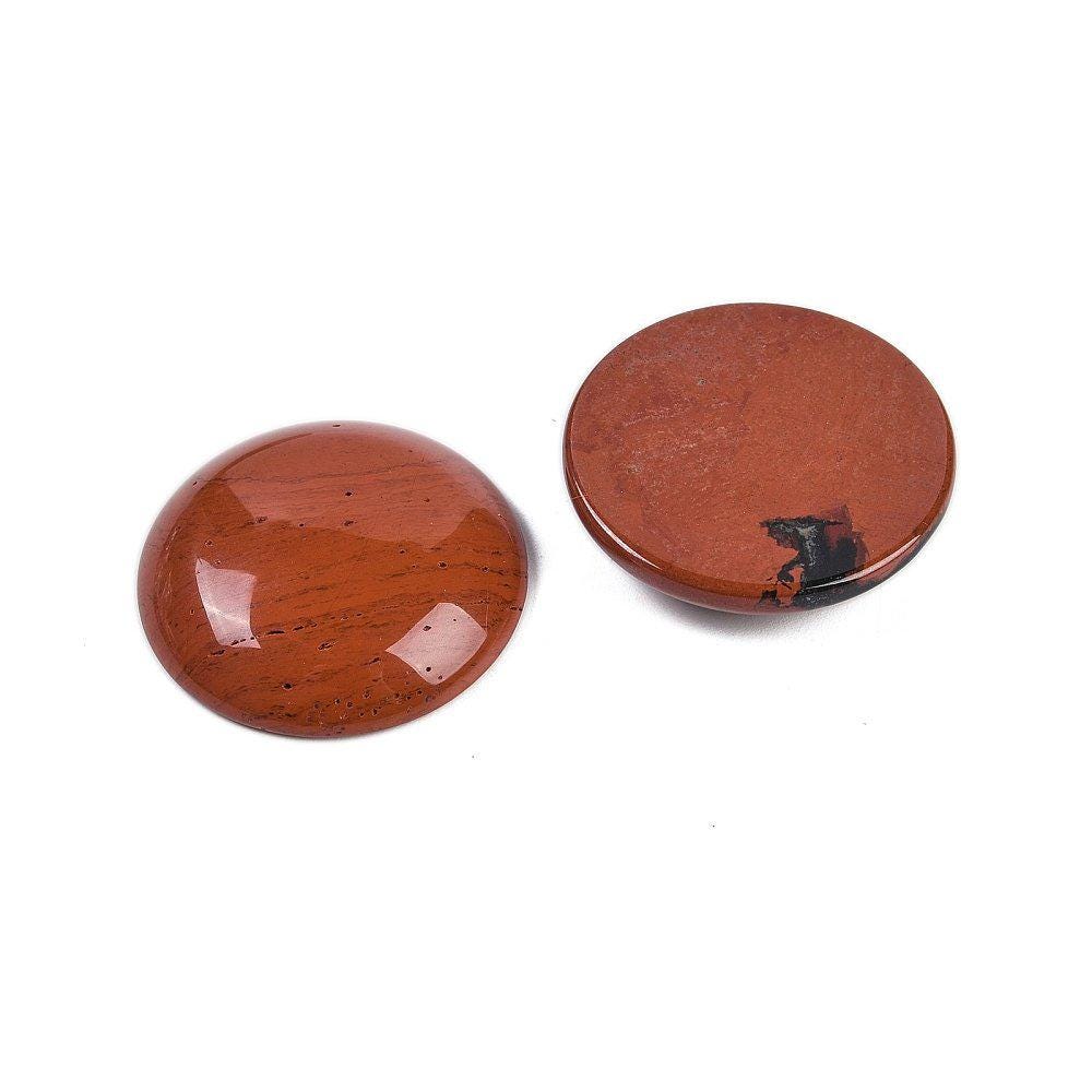 1 Stück Edelstein Cabochon, Mahagoni Jasper (Jaspis), Ø 25 mm