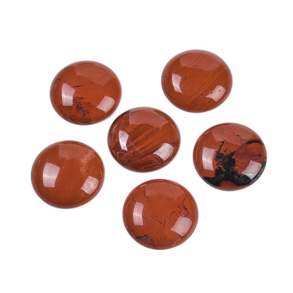 1 Stück Edelstein Cabochon, Mahagoni Jasper (Jaspis), Ø 25 mm