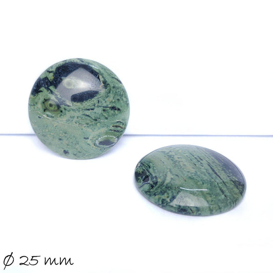 1 Stück Edelstein Cabochon, Kambaba Jasper, Ø 25 mm