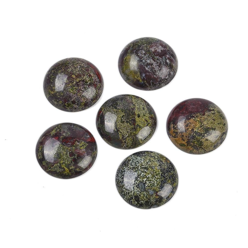 1 Stück Edelstein Cabochon, Drachenblut Jasper 25 mm
