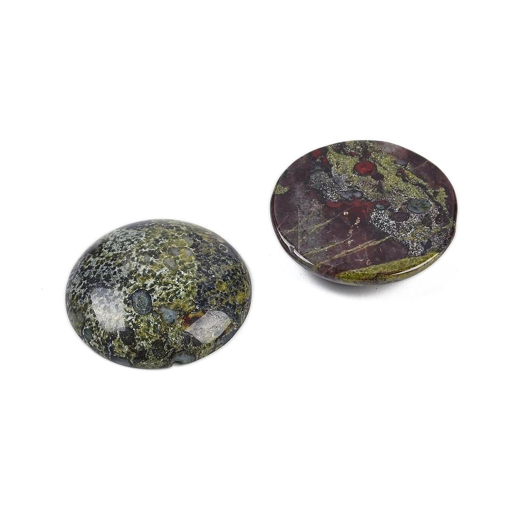 1 Stück Edelstein Cabochon, Drachenblut Jasper 25 mm