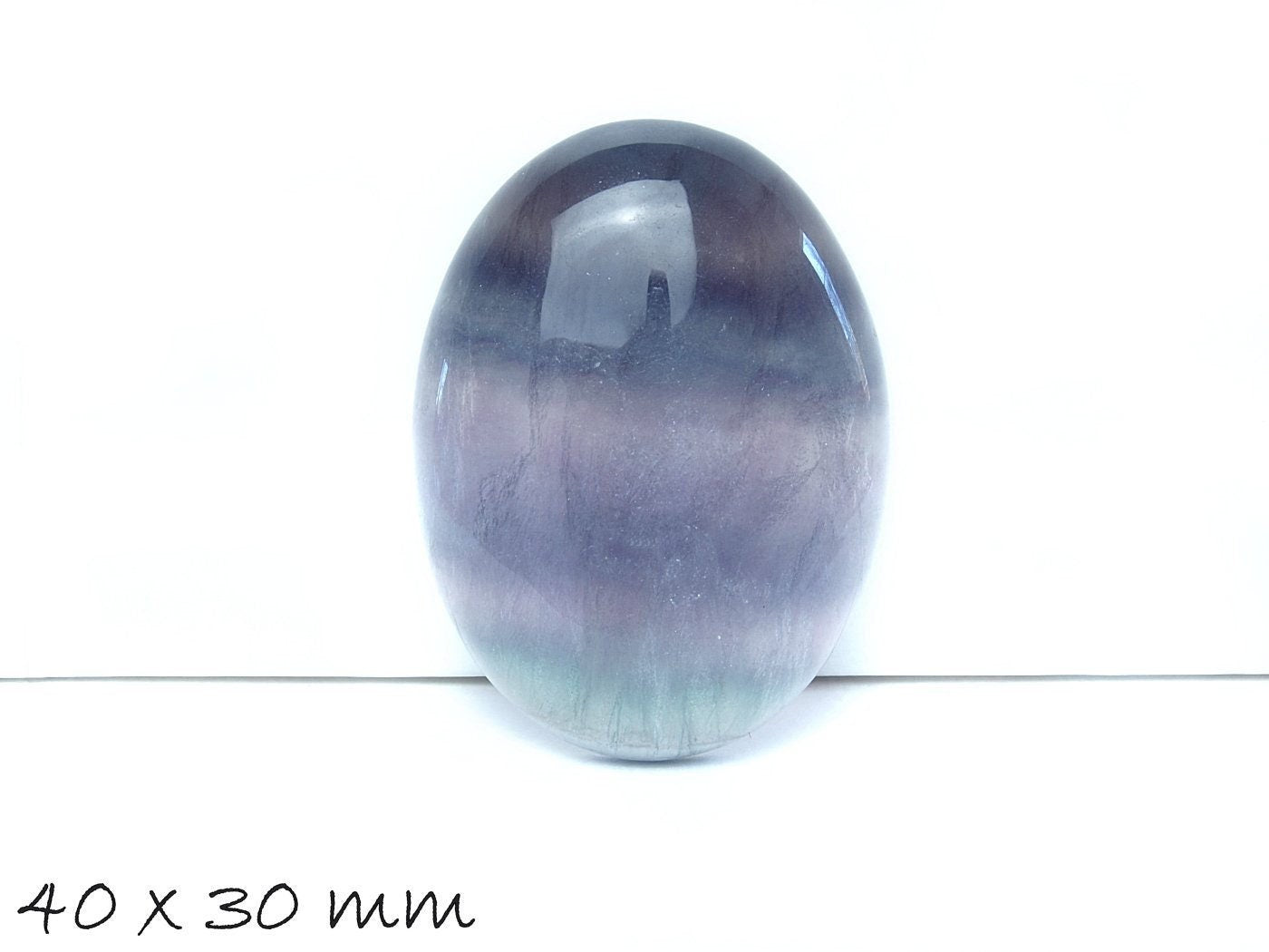 1 Stück Edelstein Cabochon Regenbogen-Fluorit, 40 x 30 mm