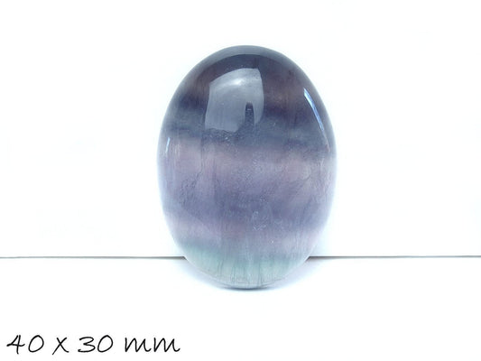 1 Stück Edelstein Cabochon Regenbogen-Fluorit, 40 x 30 mm
