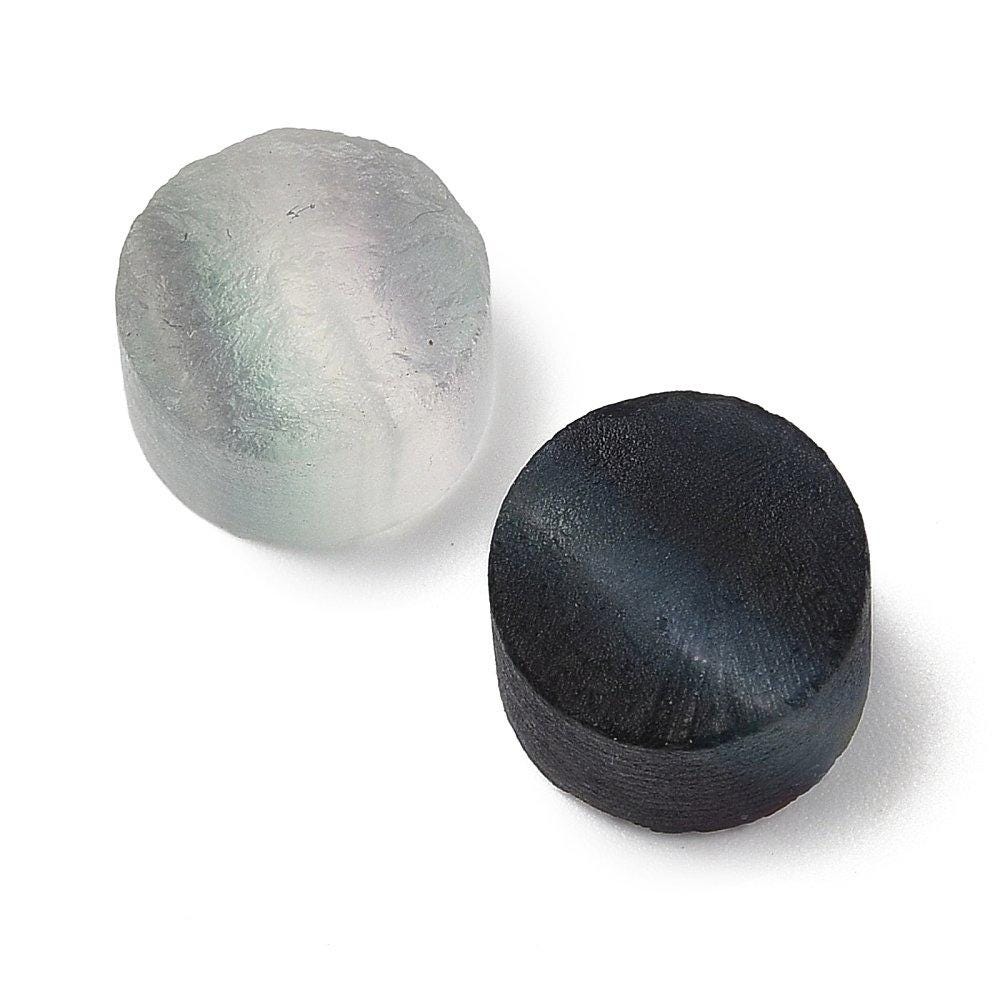 1 Stück Edelstein Cabochons Regenbogen-Fluorit Ø 12 mm, 7-10 mm hoch