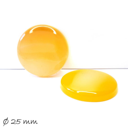 1 Stück Edelstein Cabochon, Achat, Ø 25 mm, gelb
