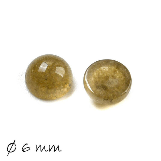 2 Stück Edelstein Cabochons, Jade, braun, 4 mm
