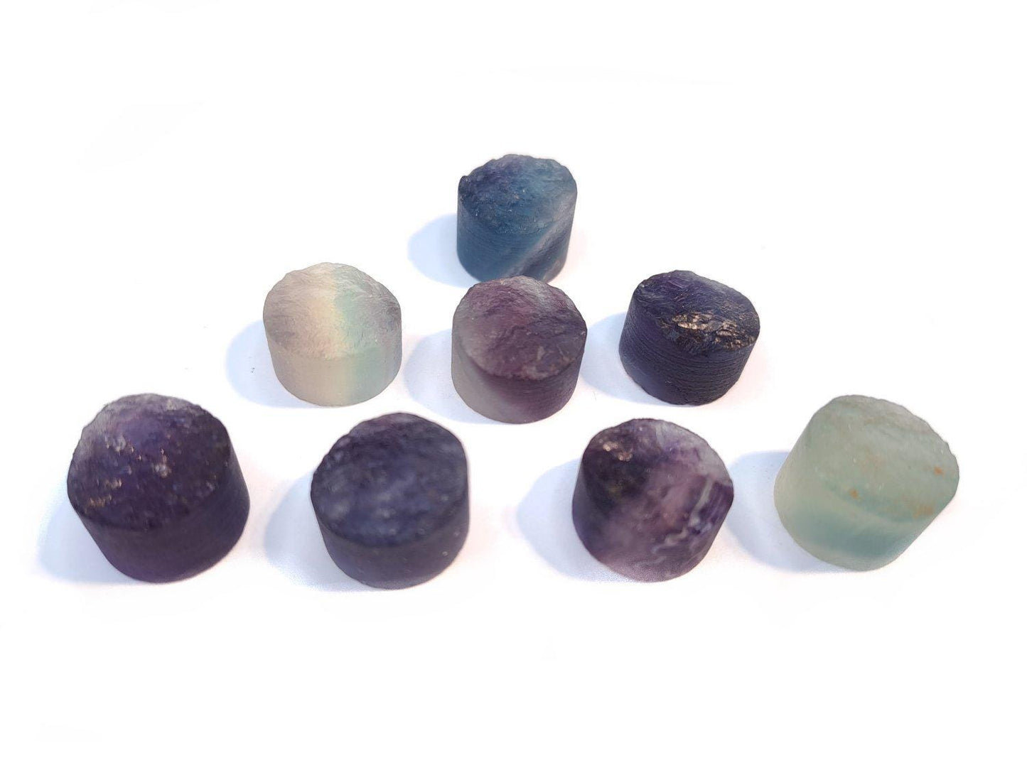 1 Stück Edelstein Cabochons Regenbogen-Fluorit Ø 12 mm, 7-10 mm hoch