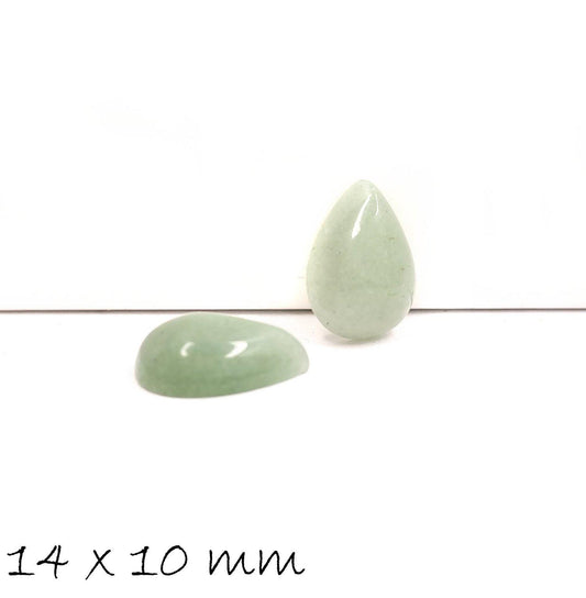 Edelstein Tropfen-Cabochons Aventurin, 14 x 10 mm