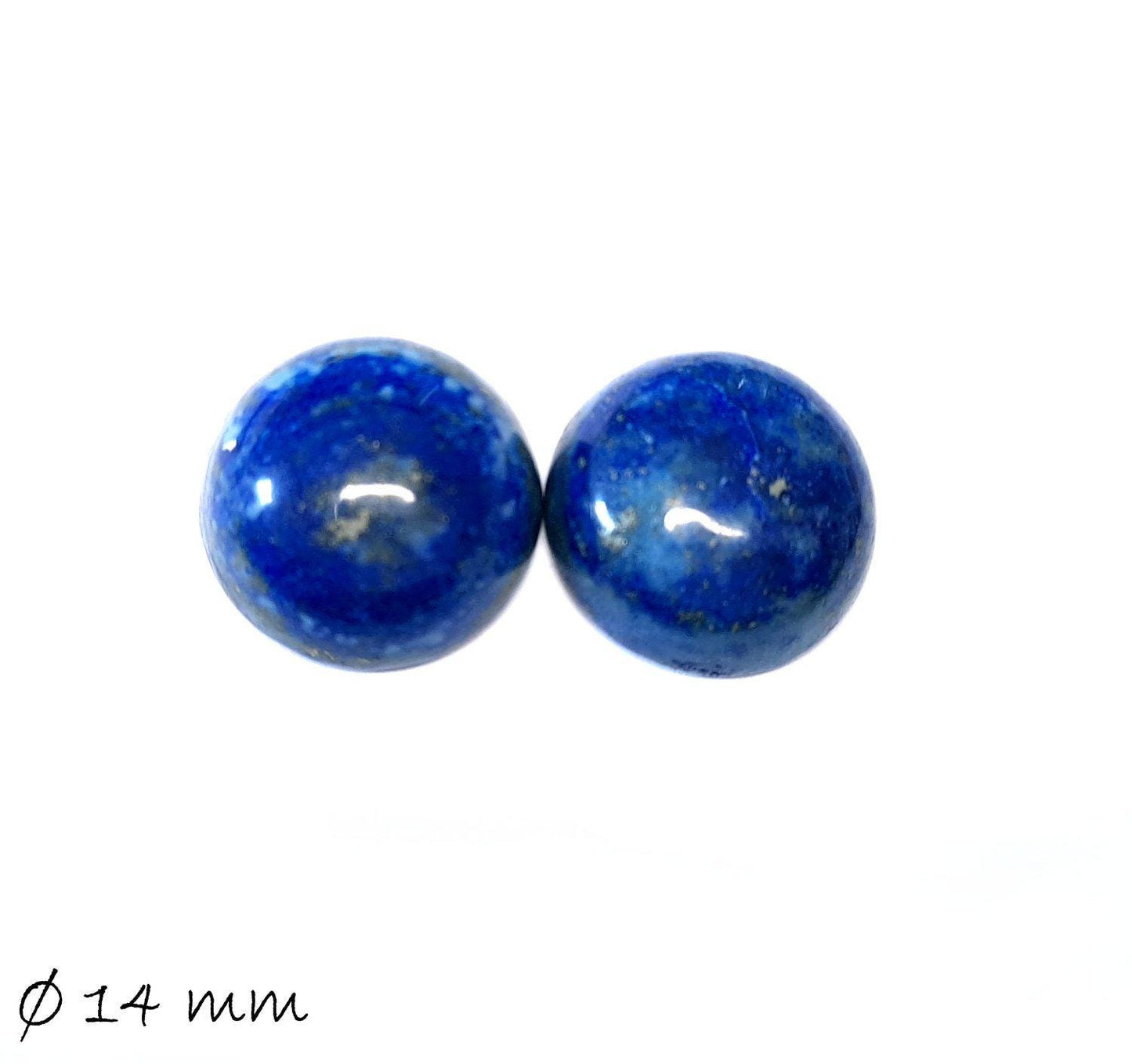 2 Stück Edelstein Cabochons, Lapislazuli , Ø 14 mm