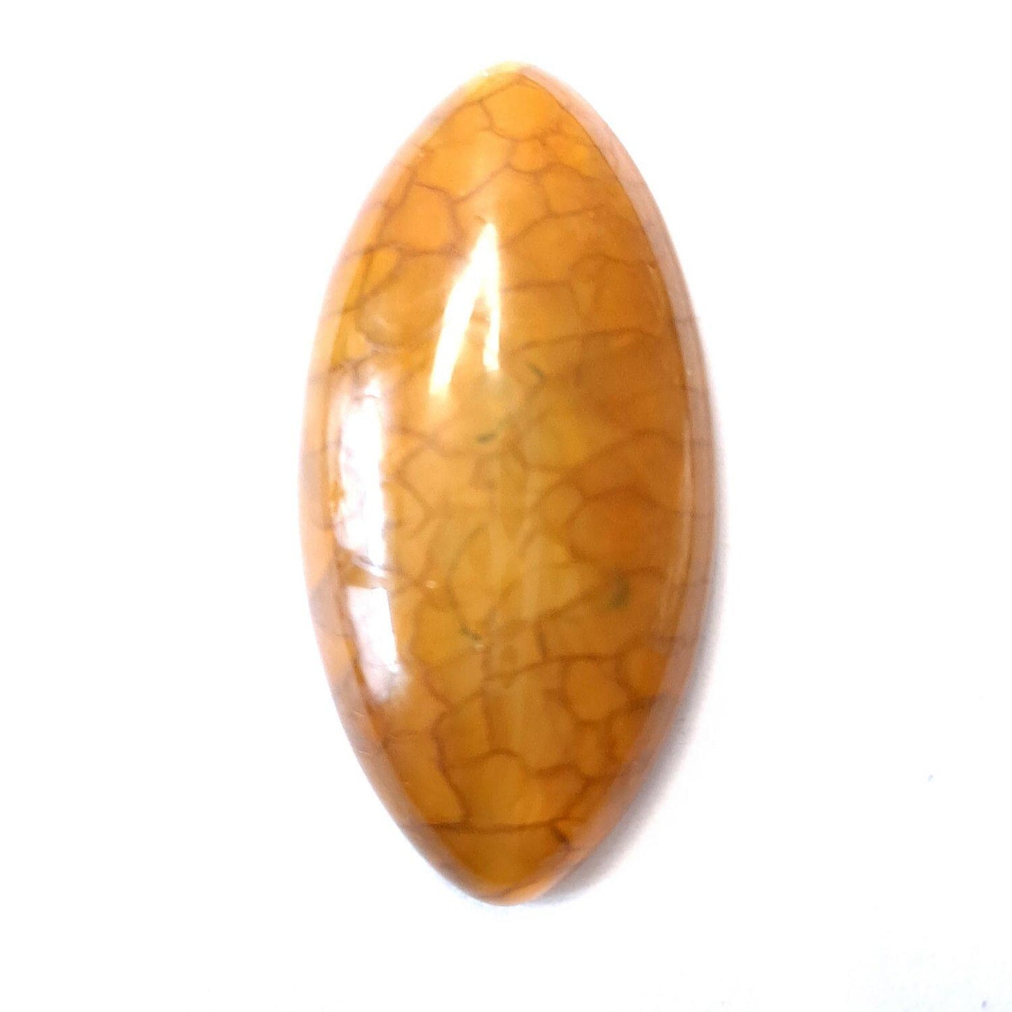 Edelstein Cabochons, gelber Achat, Drachenauge, Pferdeauge, 39 x 20 mm