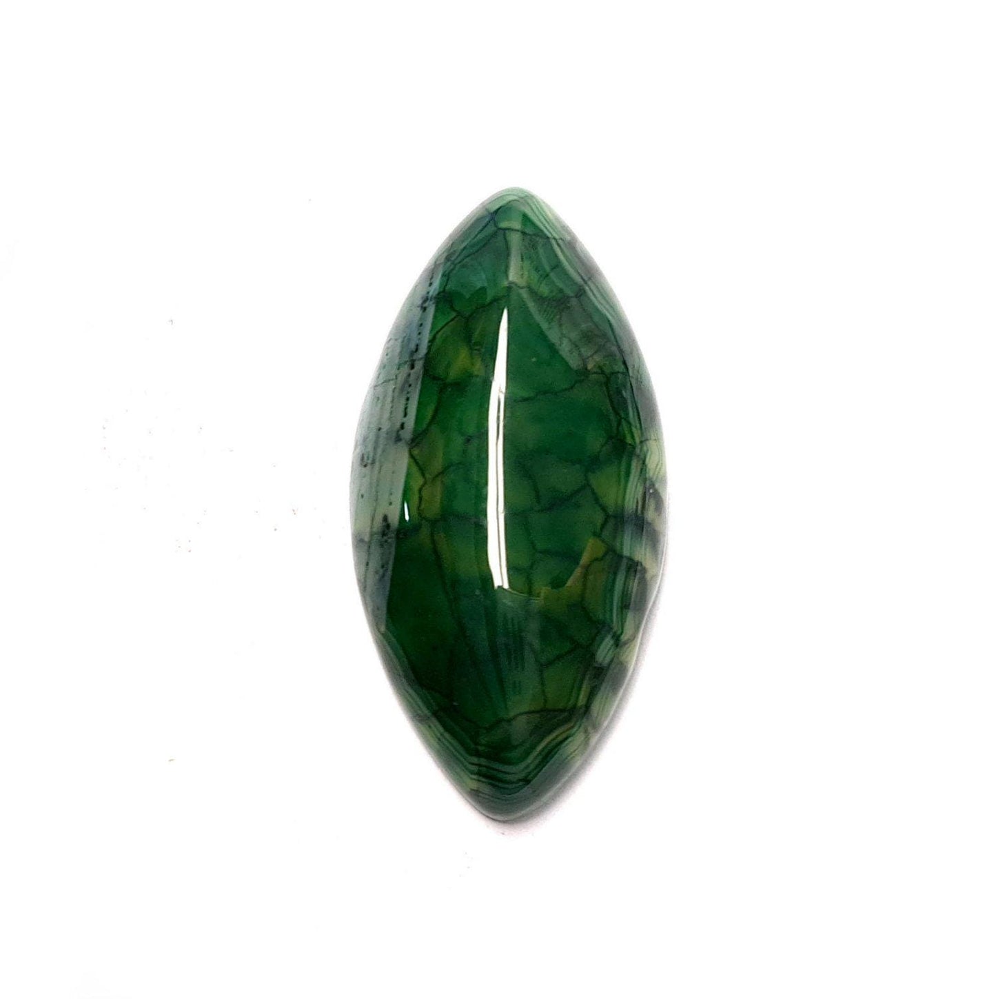 Edelstein Cabochons, grüner Achat, Drachenauge, Pferdeauge, 39 x 20 mm