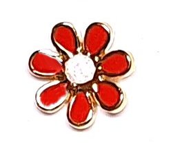 Ohrstecker Blume Gold Edelstahl – Bunte Emaille Ø 10 mm