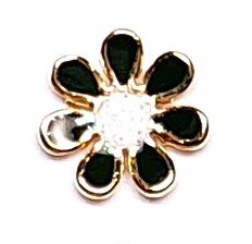 Ohrstecker Blume Gold Edelstahl – Bunte Emaille Ø 10 mm