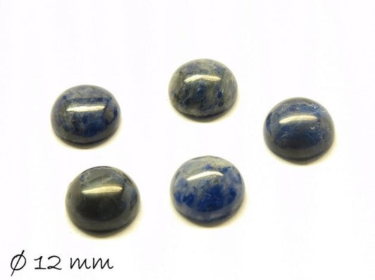 2 Stück Edelstein Cabochons, Midnight Blue Sodalith, 12 mm