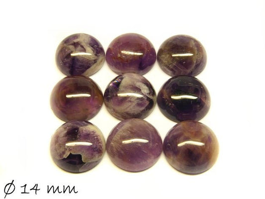 2 Stück Edelstein Cabochons, Amethyst, 14 mm