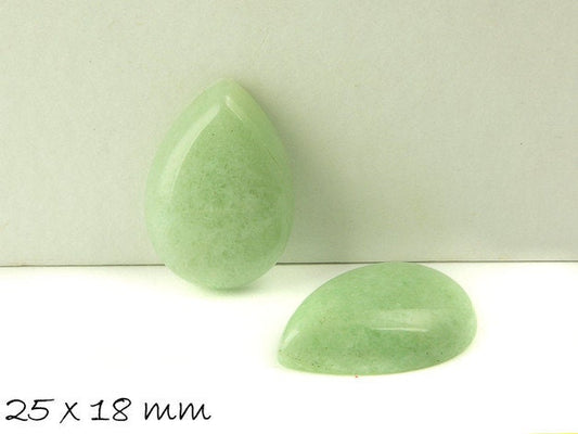 1 Stück Edelstein Tropfen-Cabochon Aventurin, 25 x 18 mm