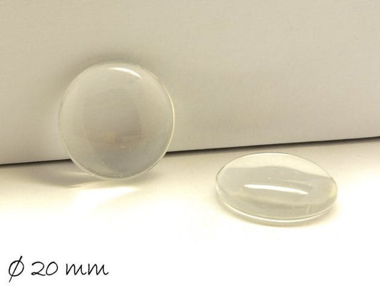 4 Stück Runde klare 20 mm Glas Cabochons