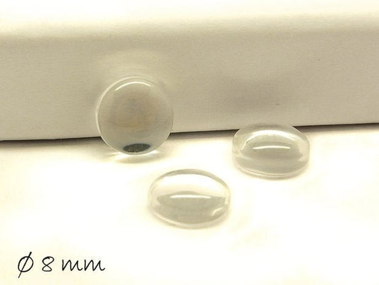 10 Stück Runde klare 8 mm Glas Cabochons