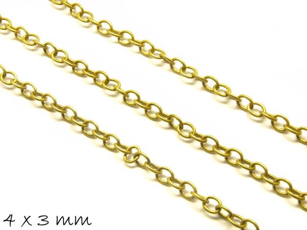 0,96EUR/m - 5 m Gliederkette bronze 4 x 3 mm