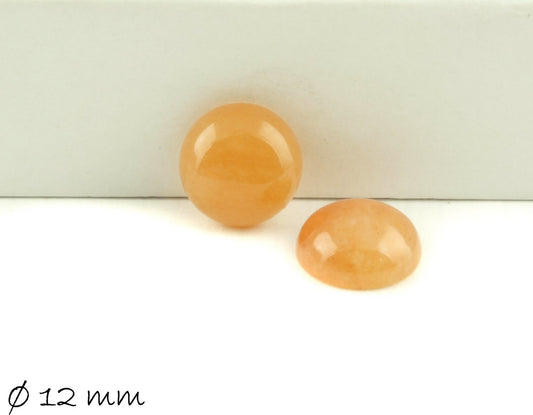 2 Stück Cabochons, gelber Aventurin, 12 mm