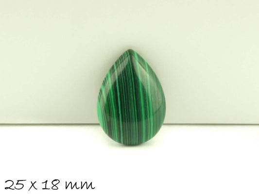 1 Stück Tropfen-Cabochon synthetischer Türkis (Malachit), 25 x 18 mm