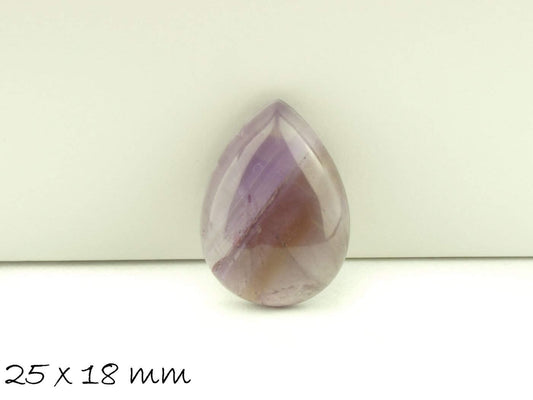 1 Stück Edelstein-Cabochon, Tropfen, Amethyst, 25 x 18 mm