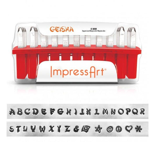 1 Set Buchstaben Stempel ImpressArt 4 mm GEISHA Großbuchstaben