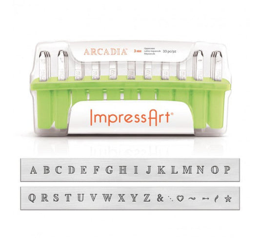 1 Set Buchstaben Stempel ImpressArt 3 mm Arcadia Uppercase Großbuchstaben