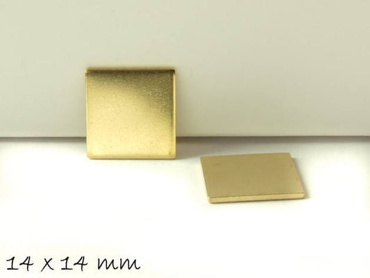 6 Stück Stempel Plättchen Messing Quadrat 14 x 14 mm