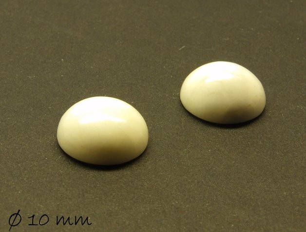 2 Stück Edelstein Cabochons, weißer Howlith, 10 mm