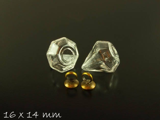 1 Stück Hohlperle Diamant mit Verschluss 16x15x15mm silber gold bronze