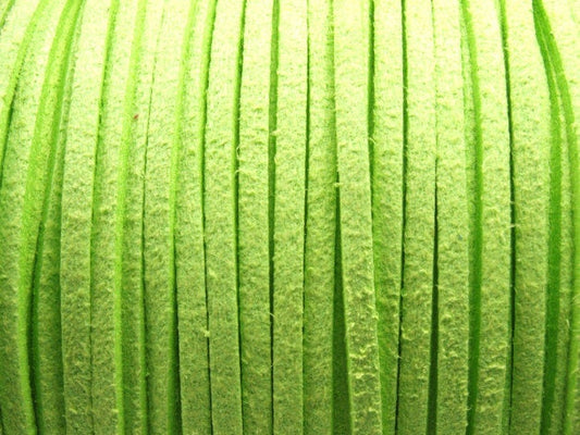 0,42EUR/m - 6 m Wildlederimitat 3 x 1,5 mm grün hellgrün, flach