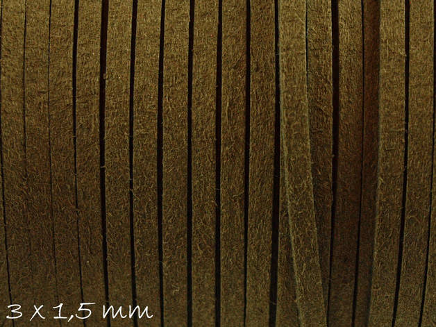 0,42EUR/m - 6 m Wildlederimitat 3 x 1,5 mm grau dunkelgrau, flach