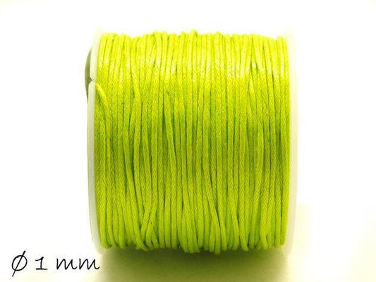 0,30EUR/m - 5 m Wachsband, Baumwollschnur, grün, hellgrün, Ø 1 mm