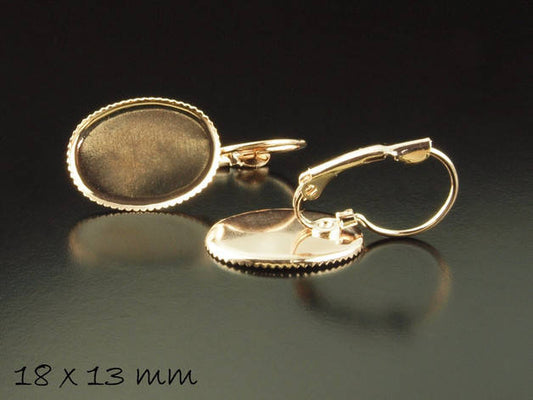 4 Stück Brisuren in rosegold, oval, 18 x 13 mm