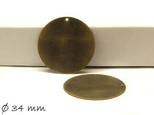 4 Stück Stempel Plättchen bronze Rohling Ø 34 mm
